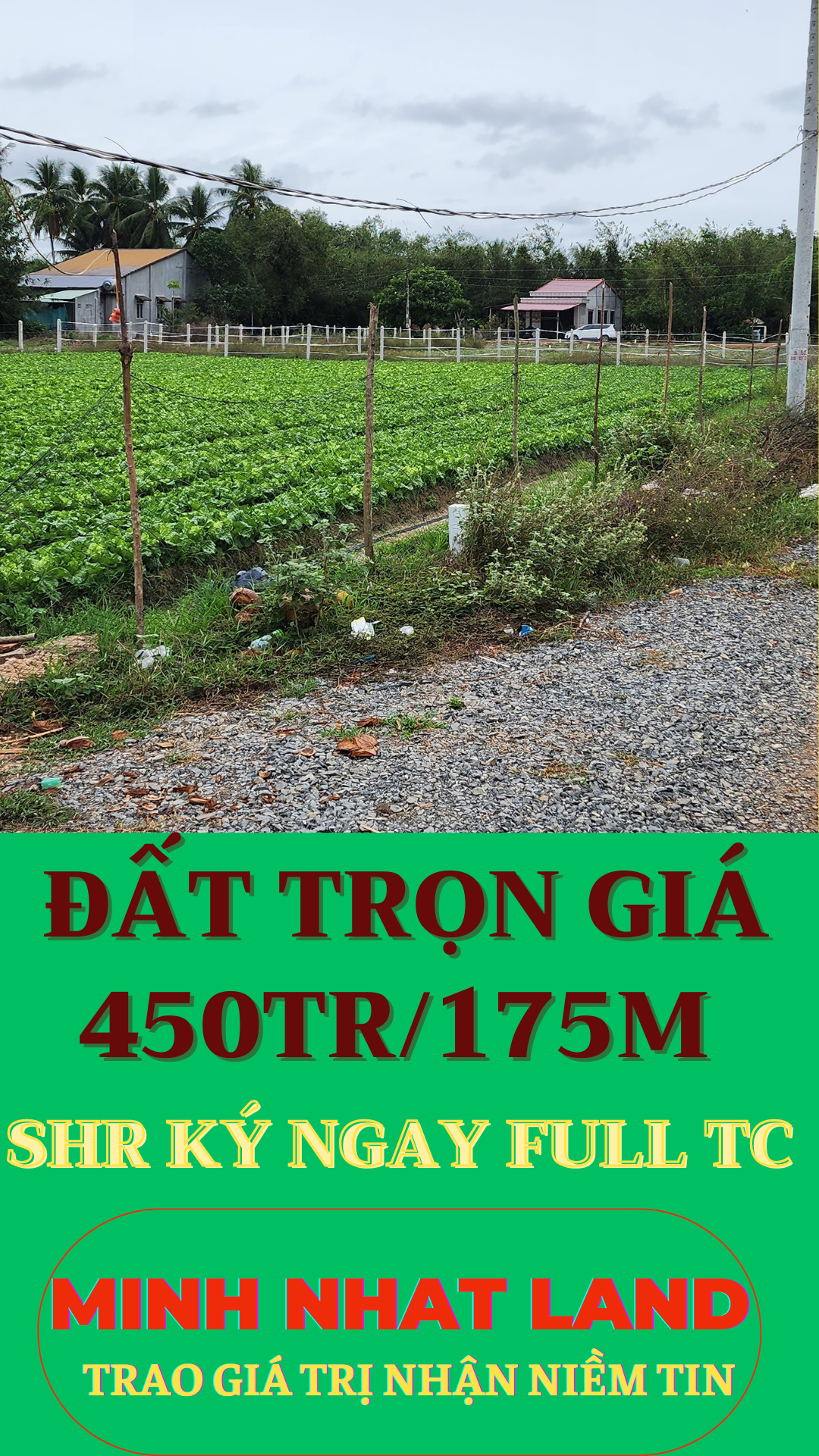 ĐẤT NỀN TRỌN GIÁ 450TR/175M THỔ CƯ SỔ SẴN KÝ CÔNG CHỨNG NGAY