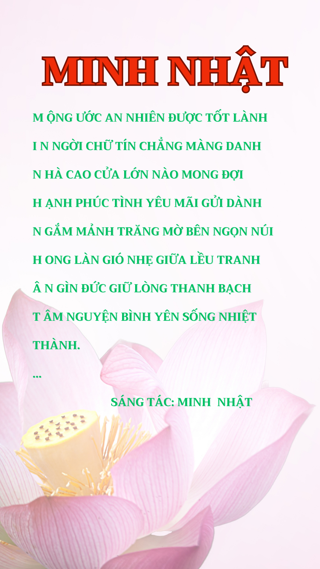 THƠ ĐƯỜNG LUẬT BIẾN THỂ MINH NHẬT